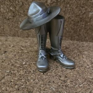 Authentic Strathcraft Pewter RCMP Boots and Stetson Paperweight